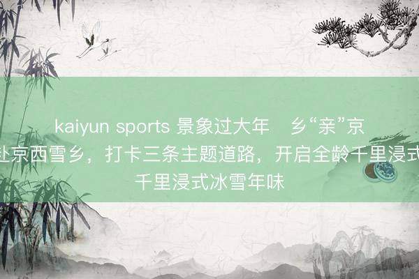 kaiyun sports 景象过大年・乡“亲”京郊行 | 奔赴京西雪乡，打卡三条主题道路，<a href=