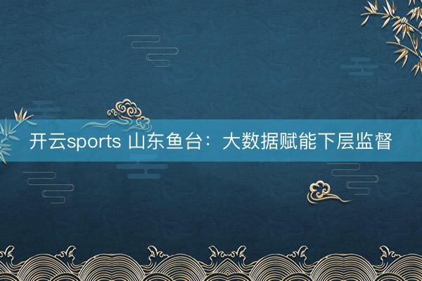 开云sports 山东鱼台:大数据赋能下层监督