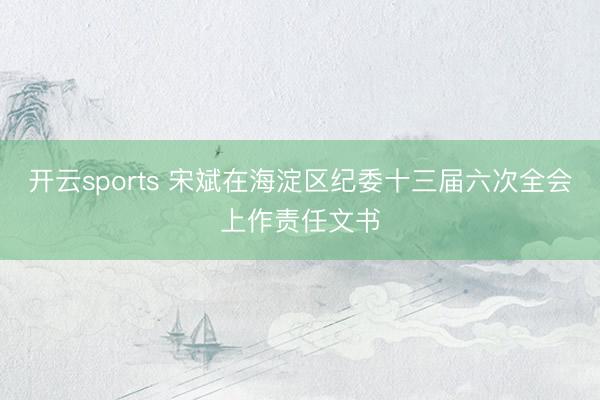 开云sports 宋斌在海淀区纪委十三届六次全会上作责任文书
