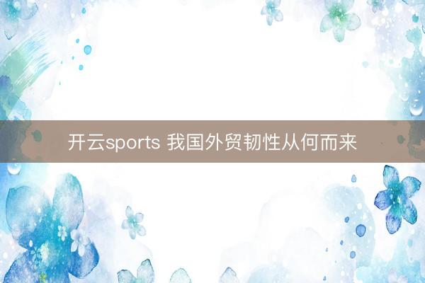 开云sports 我国外贸韧性从何而来