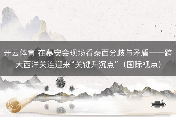 开云体育 在慕安会现场看泰西分歧与矛盾——跨大西洋关连迎来“关键升沉点”（国际视点）