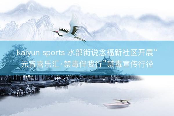 kaiyun sports 水部街说念福新社区开展“元宵喜乐汇·禁毒伴我行”禁毒宣传行径