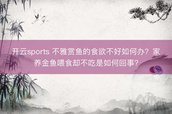 开云sports 不雅赏鱼的食欲不好如何办？家养金鱼喂食却不吃是如何回事？