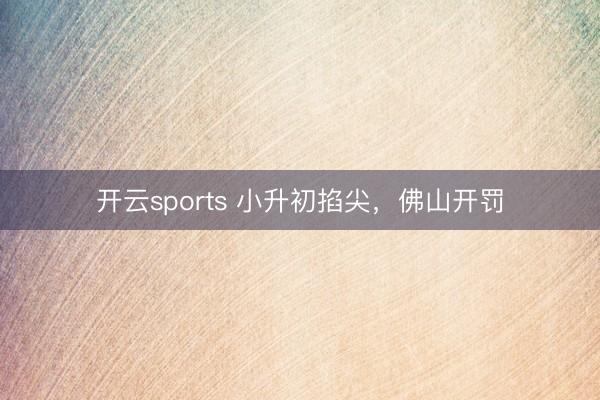 开云sports 小升初掐尖，佛山开罚