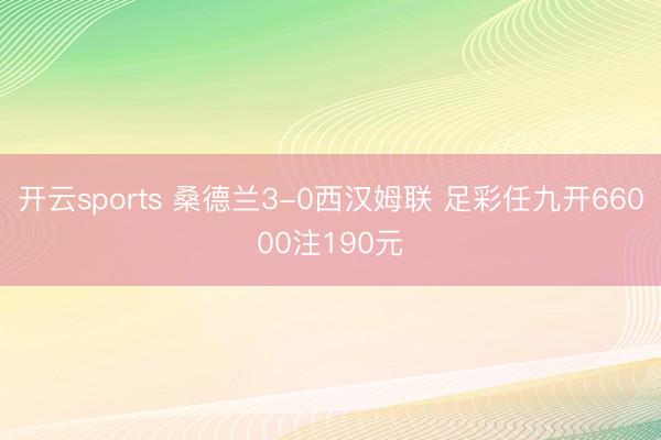 开云sports 桑德兰3-0西汉姆联 足彩任九开66000注190元