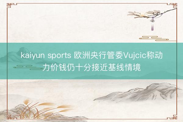 kaiyun sports 欧洲央行管委Vujcic称动力价钱仍十分接近基线情境