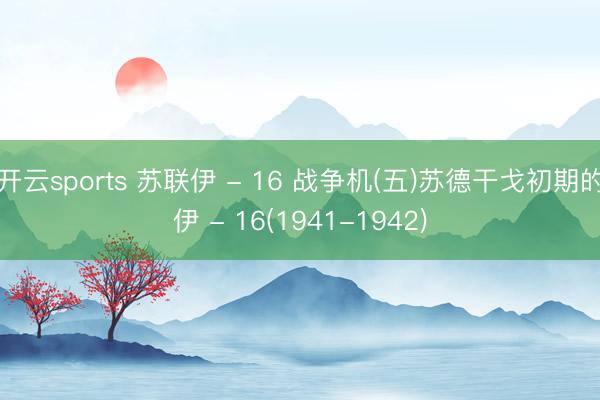 开云sports 苏联伊 - 16 战争机(五)苏德干戈初期的伊 - 16(1941-1942)