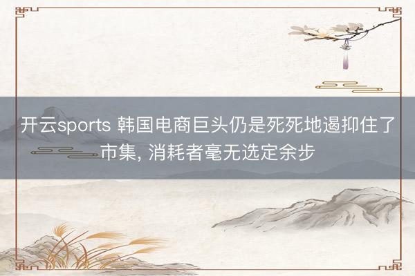 开云sports 韩国电商巨头仍是死死地遏抑住了市集， 消耗者毫无选定余步