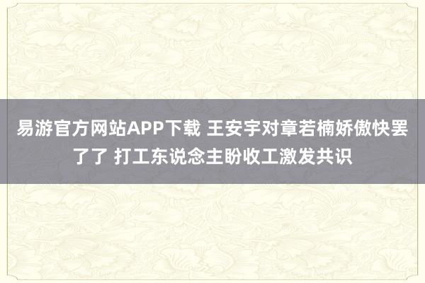 易游官方网站APP下载 王安宇对章若楠娇傲快罢了了 打工东说念主盼收工激发共识