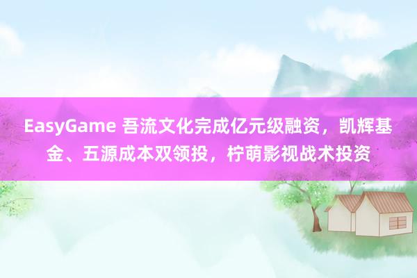 EasyGame 吾流文化完成亿元级融资，凯辉基金、五源成本双领投，柠萌影视战术投资