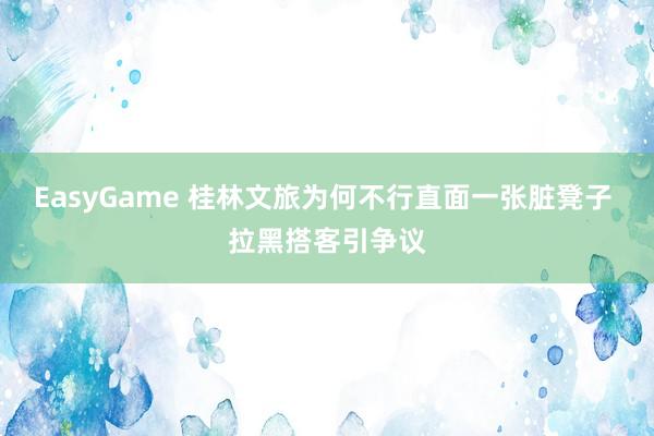 EasyGame 桂林文旅为何不行直面一张脏凳子 拉黑搭客引争议