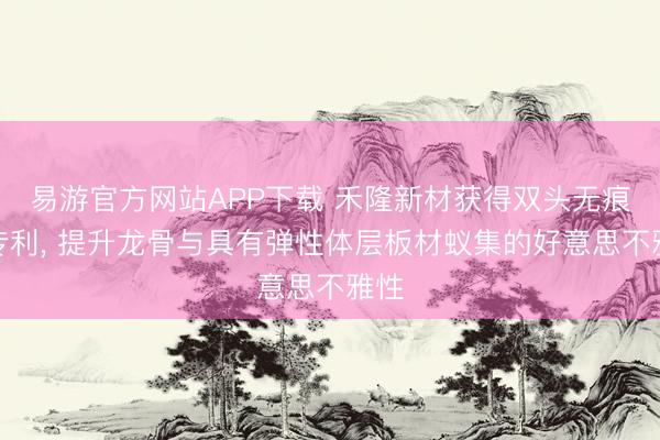 易游官方网站APP下载 禾隆新材获得双头无痕钉专利, 提升龙骨与具有弹性体层板材蚁集的好意思不雅性