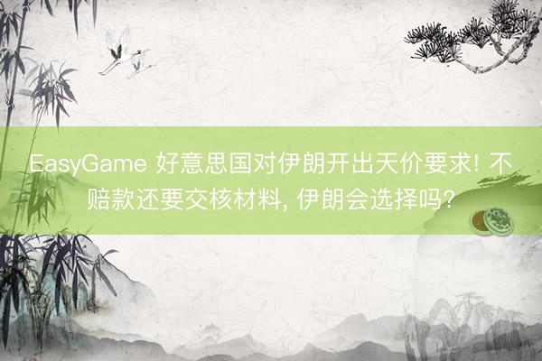EasyGame 好意思国对伊朗开出天价要求! 不赔款还要交核材料， 伊朗会选择吗?