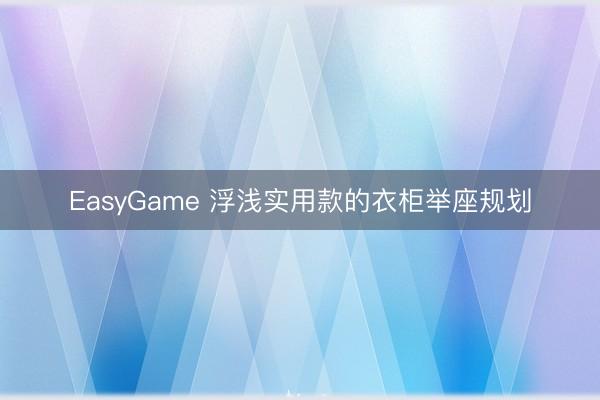 EasyGame 浮浅实用款的衣柜举座规划