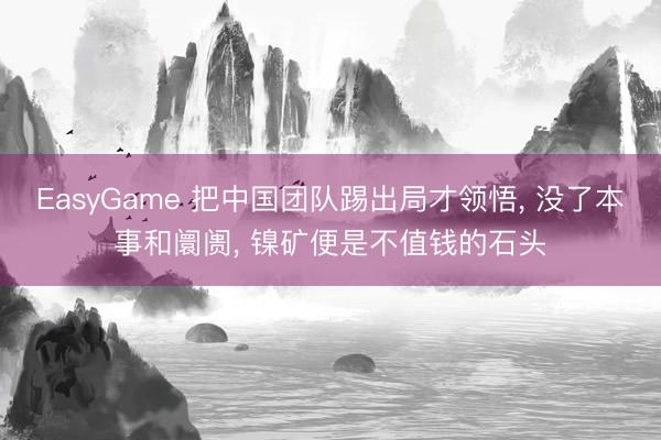 EasyGame 把中国团队踢出局才领悟, 没了本事和阛阓, 镍矿便是不值钱的石头