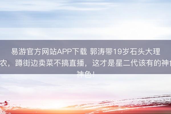易游官方网站APP下载 郭涛带19岁石头大理助农，蹲街边卖菜不搞直播，这才是星二代该有的神色！