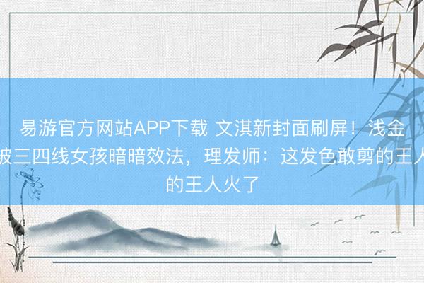 易游官方网站APP下载 文淇新封面刷屏!浅金发色被三四线女孩暗暗效法,理发师:这发色敢剪的王人火了